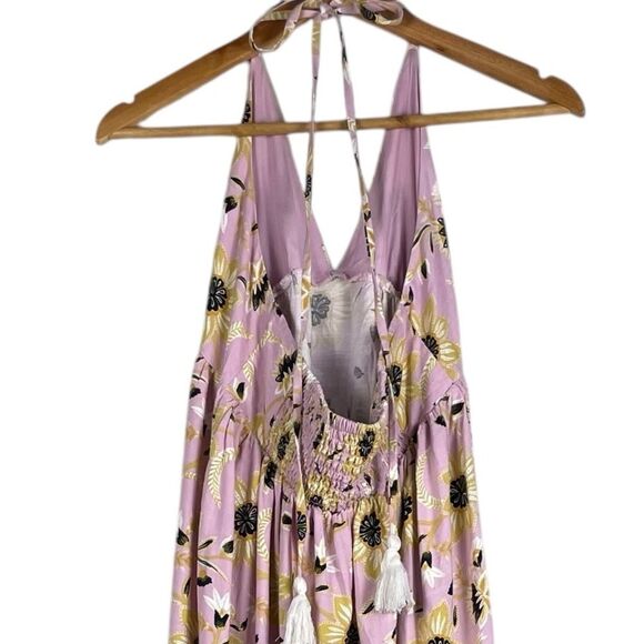 Ann Taylor Loft Beach Floral Halter Neck Midi Tiered Babydoll Dress Size Small - Picture 6 of 8